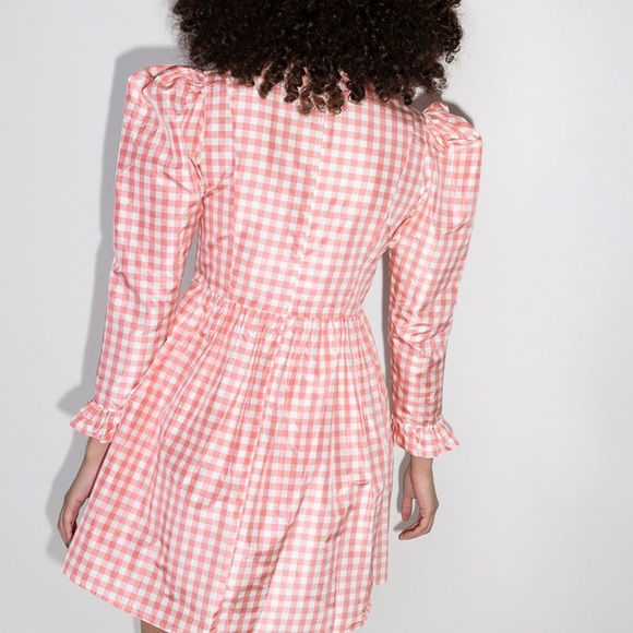 Batsheva Gingham-check Silk Minidress - Picture 3 of 7